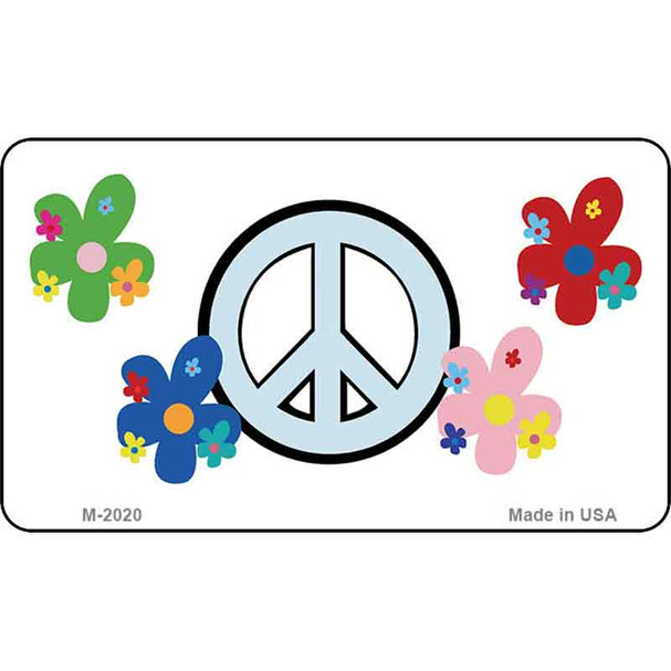 Peace Sign and Flowers Wholesale Metal Novelty Magnet M-2020