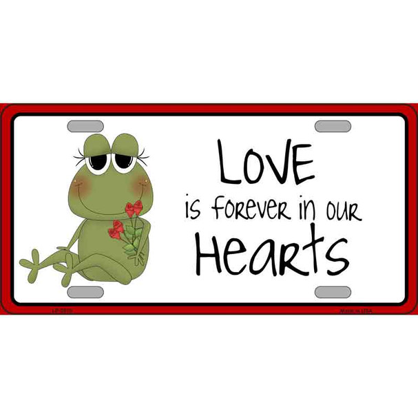 Love In Our Hearts Frog Wholesale Metal Novelty License Plate