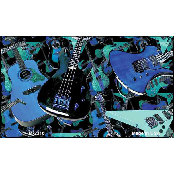 Guitars Blue Background Wholesale Metal Novelty Magnet M-2316