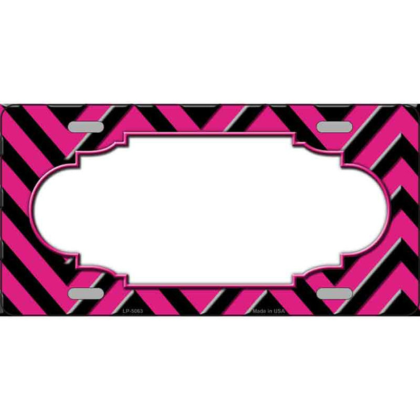 Pink Black Chevron Scallop Wholesale Metal Novelty License Plate