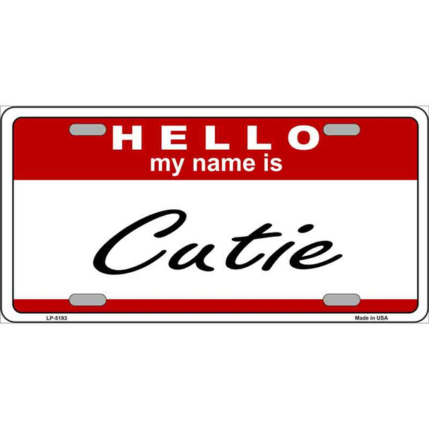 Cutie Wholesale Metal Novelty License Plate