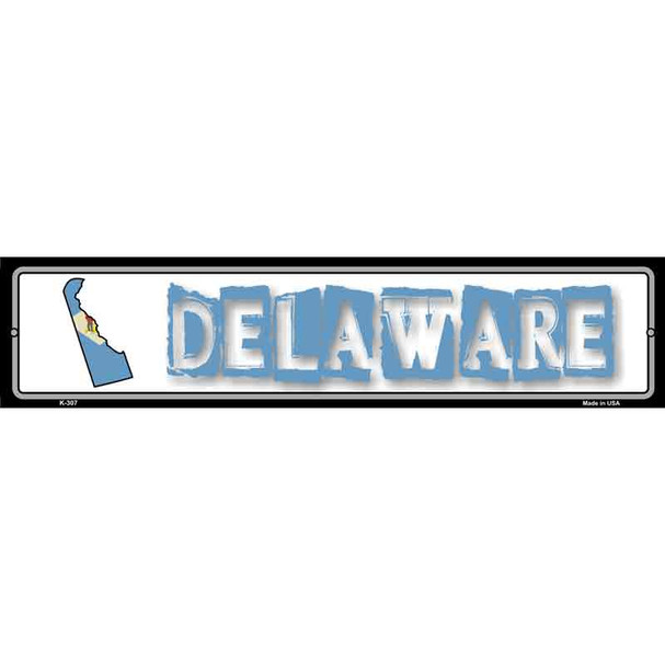 Delaware State Outline Wholesale Novelty Metal Vanity Street Sign