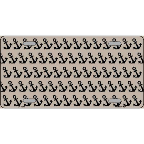 Tan Black Anchor Wholesale Metal Novelty License Plate