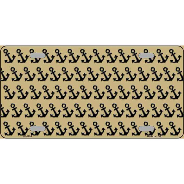 Gold Black Anchor Wholesale Metal Novelty License Plate