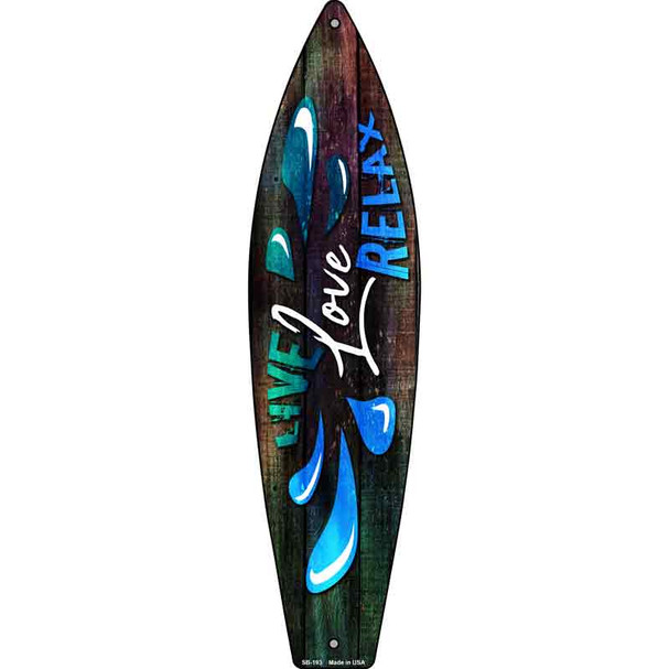 Live Love Relax Wholesale Novelty Metal Surfboard