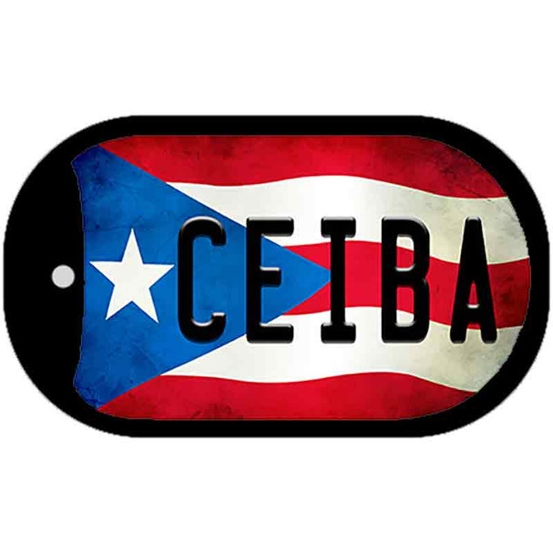 Ceiba Puerto Rico State Flag Wholesale Novelty Metal Dog Tag Necklace