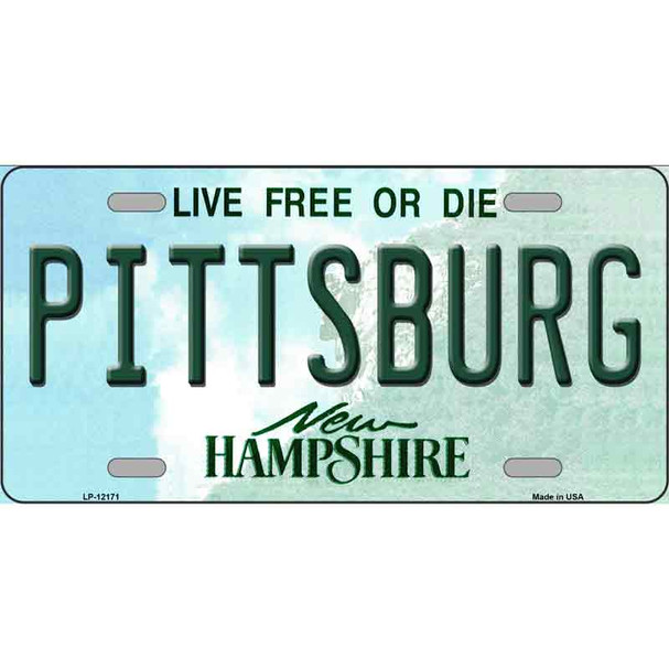 Pittsburg New Hampshire Wholesale Novelty Metal License Plate