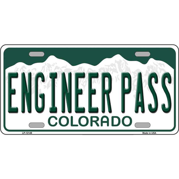 Engineer Pass Colorado Wholesale Novelty Metal License Plate