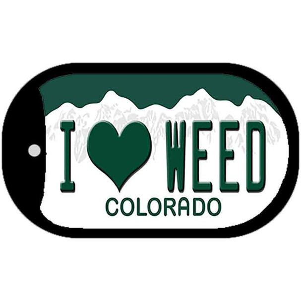 I Love Weed Colorado Wholesale Novelty Metal Dog Tag Necklace