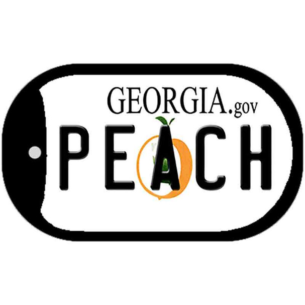 Peach Georgia Wholesale Novelty Metal Dog Tag Necklace