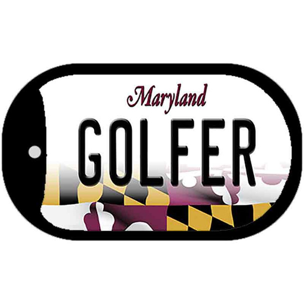 Golfer Maryland Wholesale Novelty Metal Dog Tag Necklace