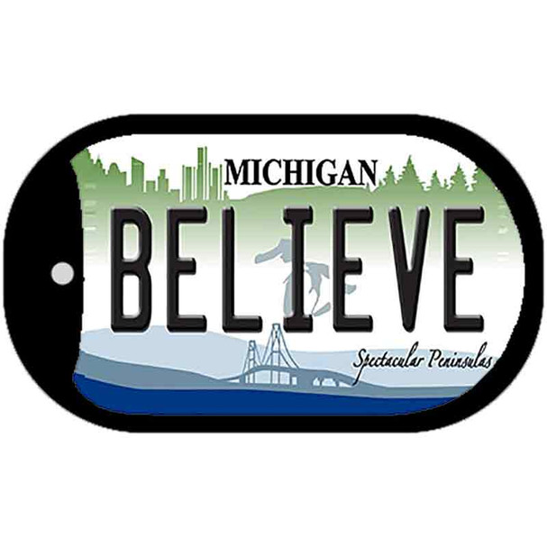 Believe Michigan Wholesale Novelty Metal Dog Tag Necklace