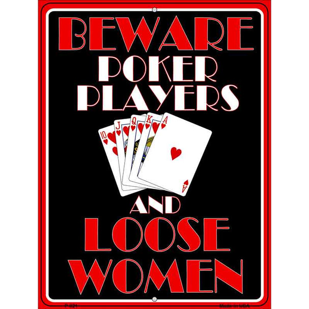 Poker Players Wholesale Metal Novelty Parking Sign