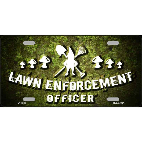 Lawn Enforcement Gnome Wholesale Novelty Metal License Plate