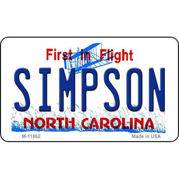 Simpson North Carolina Wholesale Novelty Metal Magnet M-11862