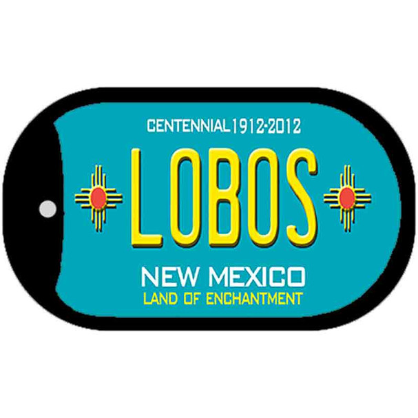 Lobos Teal New Mexico Wholesale Novelty Metal Dog Tag Necklace