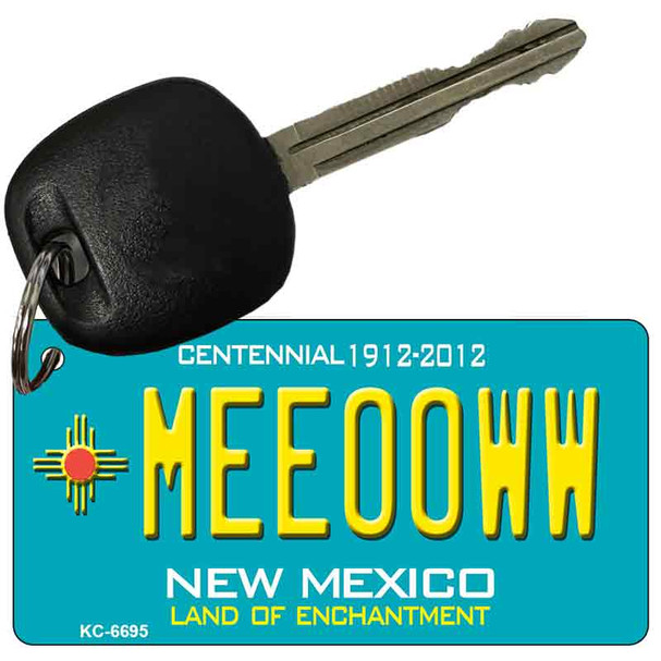 Meeooww Teal New Mexico Wholesale Novelty Metal Key Chain