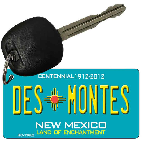 Des Montes Teal New Mexico Wholesale Novelty Metal Key Chain