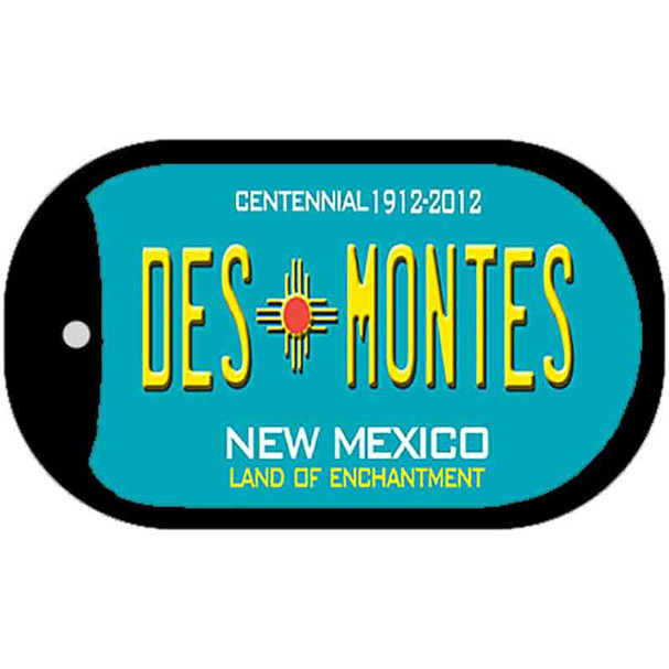 Des Montes Teal New Mexico Wholesale Novelty Metal Dog Tag Necklace