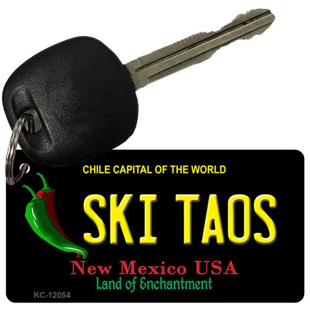 Ski Taos Black New Mexico Wholesale Novelty Metal Key Chain