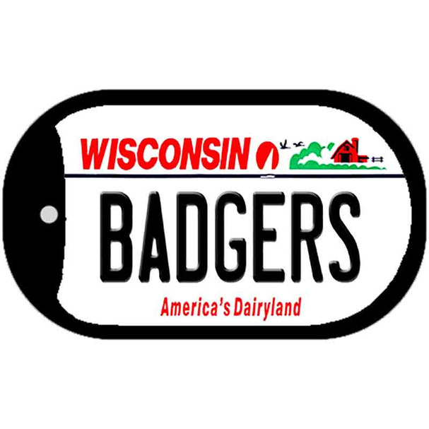 Badgers Wisconsin Wholesale Novelty Metal Dog Tag Necklace