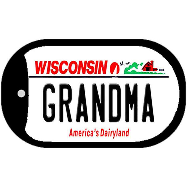 Grandma Wisconsin Wholesale Novelty Metal Dog Tag Necklace