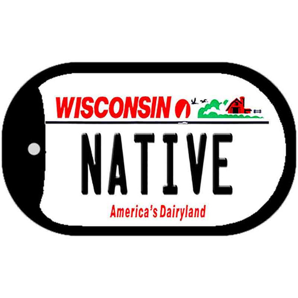 Native Wisconsin Wholesale Novelty Metal Dog Tag Necklace