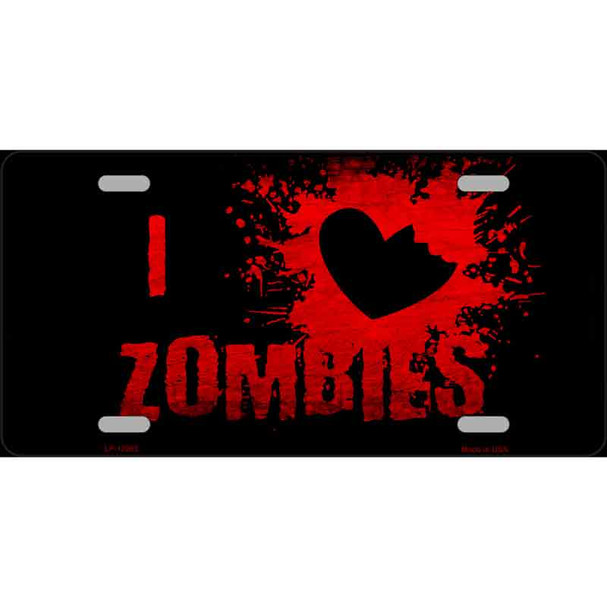 I Love Zombies Wholesale Novelty Metal License Plate