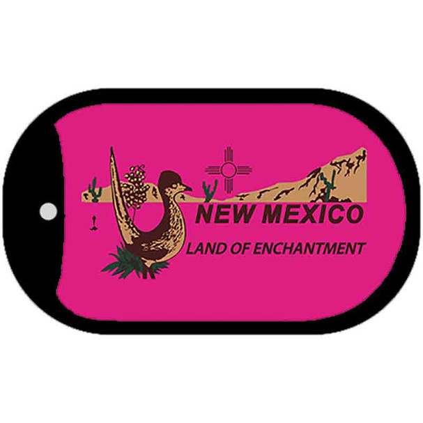 Roadrunner Pink New Mexico Wholesale Novelty Metal Dog Tag Necklace