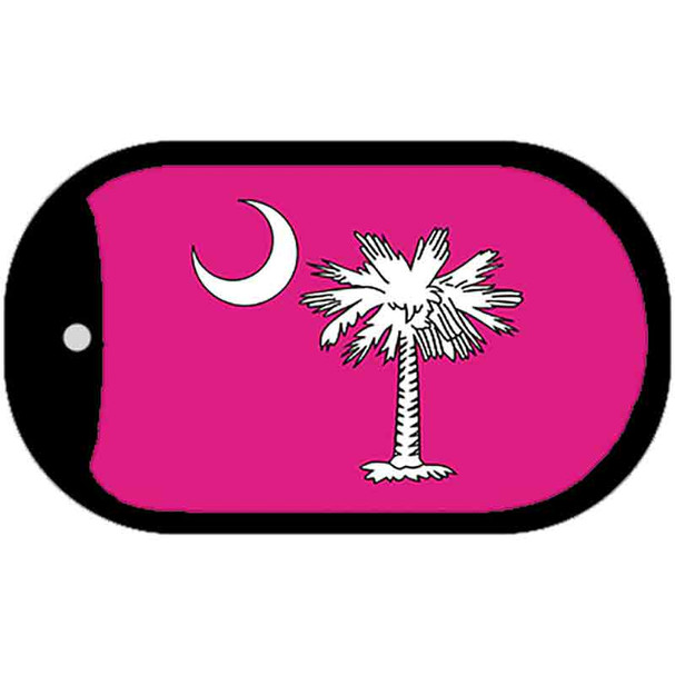 Pink South Carolina Flag Wholesale Novelty Metal Dog Tag Necklace