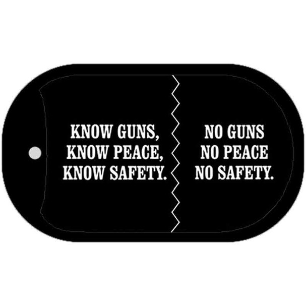 Know Guns No Guns Wholesale Novelty Metal Dog Tag Necklace