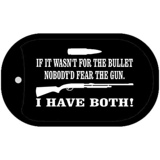 No Bullet No Gun Fear Wholesale Novelty Metal Dog Tag Necklace