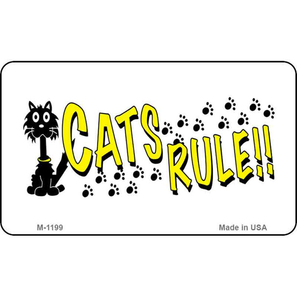 Cats Rule Wholesale Novelty Metal Magnet M-1199