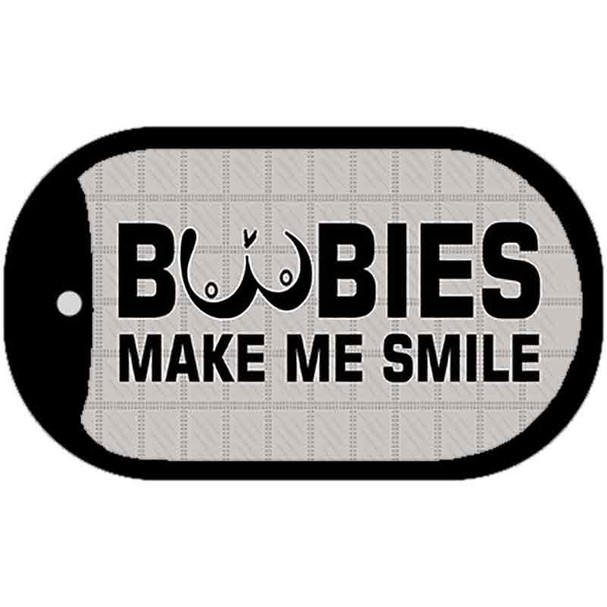 Boobies Make Me Smile Wholesale Novelty Metal Dog Tag Necklace