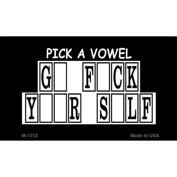 Pick A Vowel Wholesale Novelty Metal Magnet M-1312