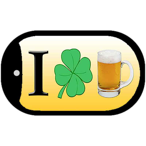 I Love Beer Yellow Wholesale Novelty Metal Dog Tag Necklace