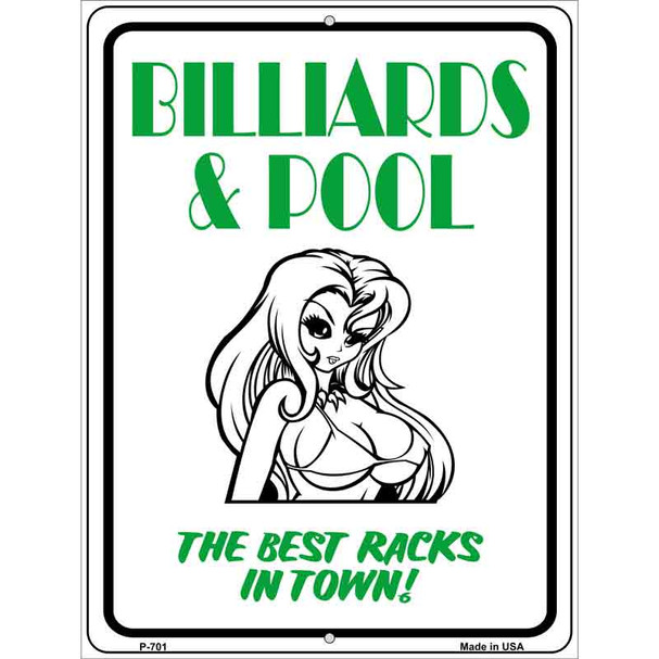 Billiards & Pool Wholesale Metal Novelty Parking Sign
