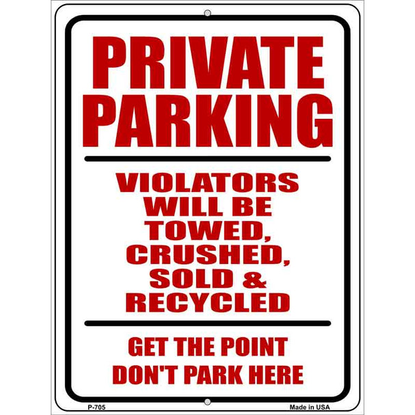 Private Parking Wholesale Metal Novelty Parking Sign