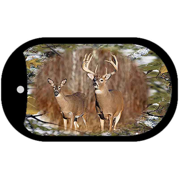 Two Deer on Camo Wholesale Novelty Metal Dog Tag Necklace