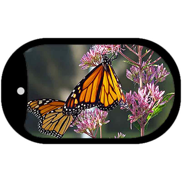 Butterfly Monarch on Flower Wholesale Novelty Metal Dog Tag Necklace