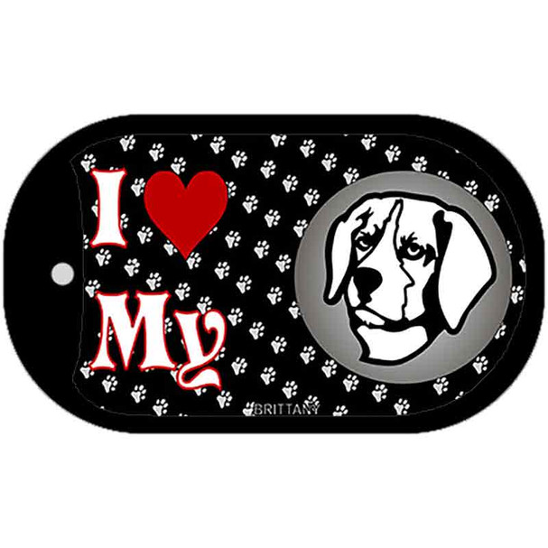 I Love My Brittany Wholesale Novelty Metal Dog Tag Necklace