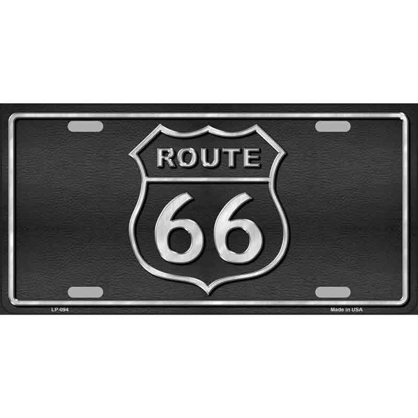 Route 66 Shield Black Wholesale Metal Novelty License Plate