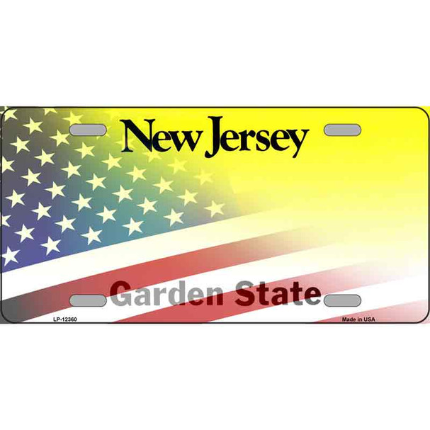 New Jersey with American Flag Wholesale Novelty Metal License Plate