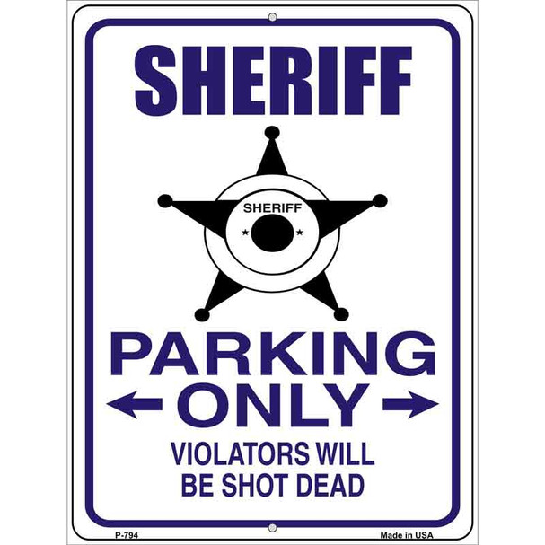 Sheriff Parking Only Wholesale Metal Novelty Parking Sign