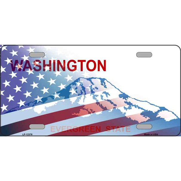 Washington with American Flag Wholesale Novelty Metal License Plate