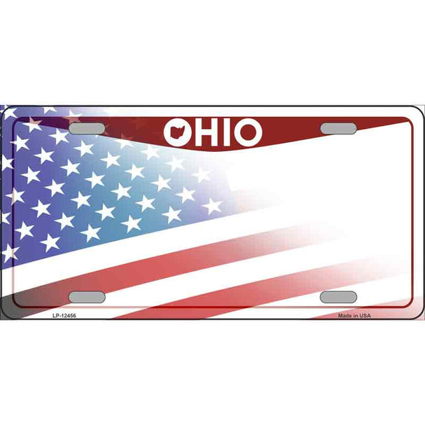 Ohio State American Flag Wholesale Novelty Metal License Plate