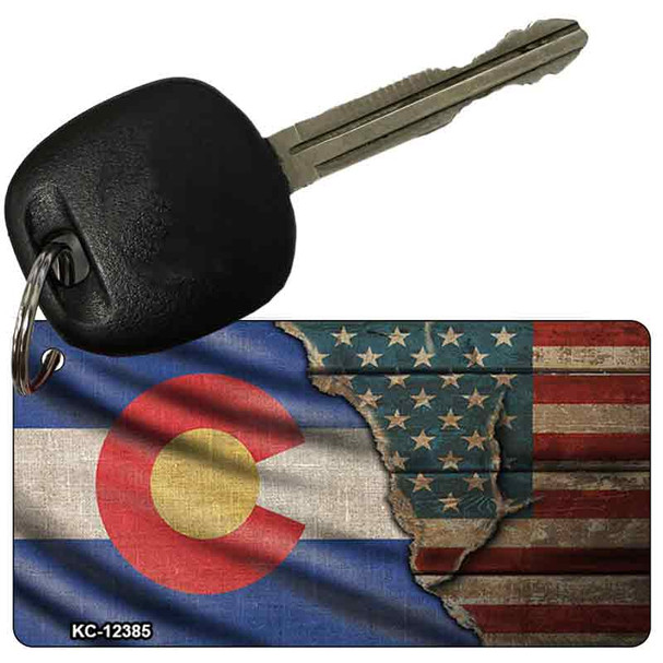 Colorado/American Flag Wholesale Novelty Metal Key Chain