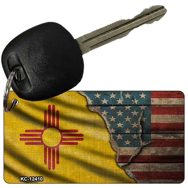 New Mexico/American Flag Wholesale Novelty Metal Key Chain