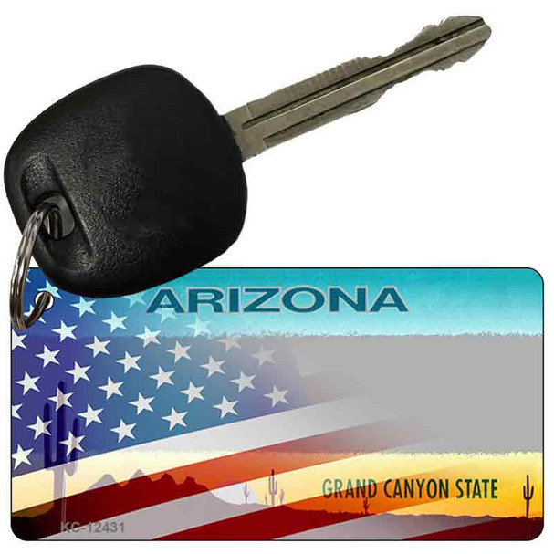 Arizona License Plate American Flag Wholesale Novelty Metal Key Chain