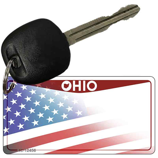 Ohio State American Flag Wholesale Novelty Metal Key Chain